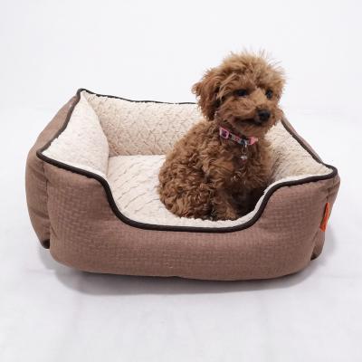 China Mechanical Wash Yangyangpet Luxury Square Super Soft Plush Dog Pet Bed For Kennel for sale