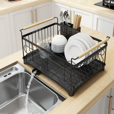 China Accept Stainless Steel Paint Sink Drain Rack Kitchen Shelf Dish Bowl Chopsticks Storage Dish Rack for sale