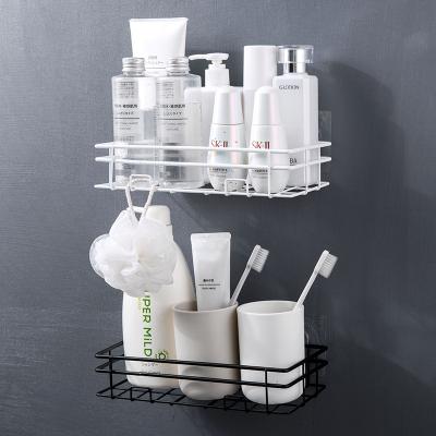 China Ironwork Bathroom Storage Rack Shower Gel Rack Bathroom Wash Basket Wall Hanging Storage Rack for sale