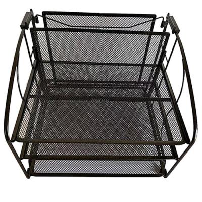 China Minimalist Black Mesh Handler Multi-Layer Metal Removable Letter Tray to Separate Files and Mail from Your Home Office Desk for sale