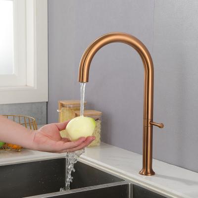 China Sense Faucets Fashional Design Water Faucet Rose Gold Square Kitchen Mixers Pull Down Faucet for sale