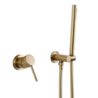 China With Diverter Brushed Gold Shower Mixer System Bathroom Shower Faucet Set Shower Combo Kit for sale