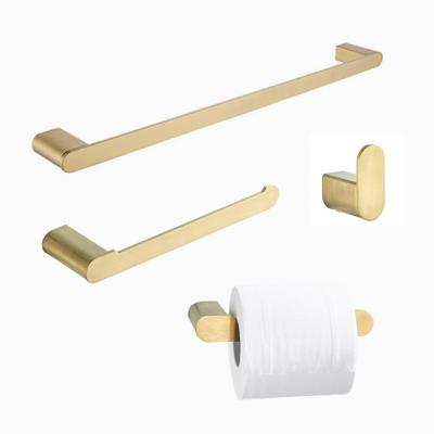 China Modern Brushed Gold SUS 304 Stainless Steel Bathroom Accessories Set 4 Pcs Tower Rack for sale