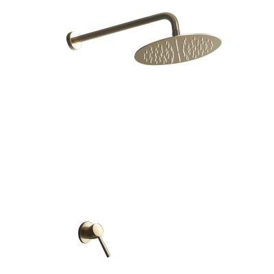 China Brushless Gold Bathroom Rainfall Shower Set Mixer Hot Cold Shower Combo for sale