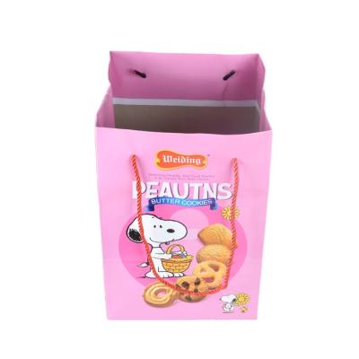 China Handmade Pink Color Snoopy Cartoon Containing Cookies Paper Purse For Little Girls for sale