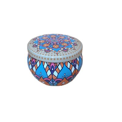 China Custom Round Decorative Empty Round Metal Gift Saffron Tea Wax Candle Tin Can Eco - Friendly for sale