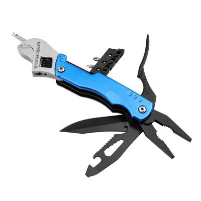 China Combination Pliers Pull Off Black Oxidized Multifunctional Aluminum Handle Adjustable Spanner Pliers Combination Pliers Wrench With Knife Screwdrivers for sale