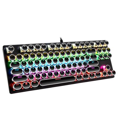 China 87 Keys Wired Mechanical Keyboard Gaming Keyboard Punk Keytop With RGB Keyboard Backlit Multi Colors For Choice No for sale