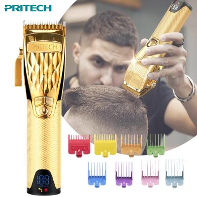 China Low Noise RV PRITECH Metal Housing Outlining Protable Grooming Haircut Trimmer Clipper for sale