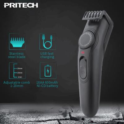 China PRITECH USB Outdoor Professional Hair Trimmer Rechargeable Cordless Hair Clipper for sale