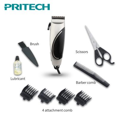 China Powerful AC Motor with Blade-control Adjustable Level PRITECH Customized Private Label Mens Haircut Electric Hair Trimmer Clipper with Rope for sale