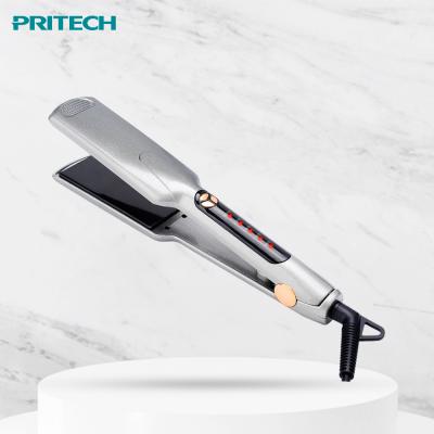 China PRITECH Outdoor Hair Straightener Custom Private Label LED Display Ceramic Coated Professional Flat Iron for sale