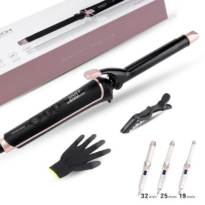 China PRITECH Temperature Control Hair Curler Roller Hair Roller Ceramic Hair Curling Iron Curl Homeuse With LCD Display for sale