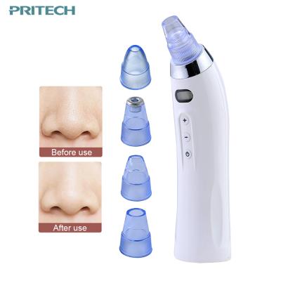 China PRITECH 4 Head Black Head Removal Beauty Suction Heads Vacuum Blackhead Remover Cleaning Suction With LCD Display for sale