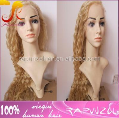 China #613platinum Deep Wave Blonde Brazilian Human Hair 30inch Full Lace Wig With Fast Shipping for sale