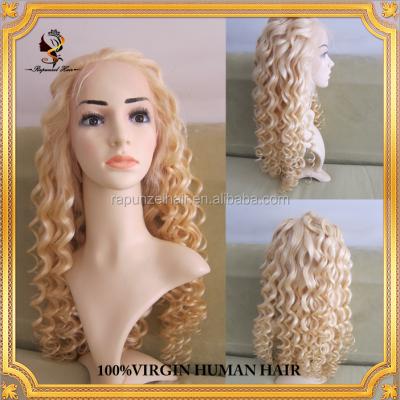 China China Manufacture Platinum 613 Grade Top Loose Wave Blonde Hair Full Lace Wig for sale