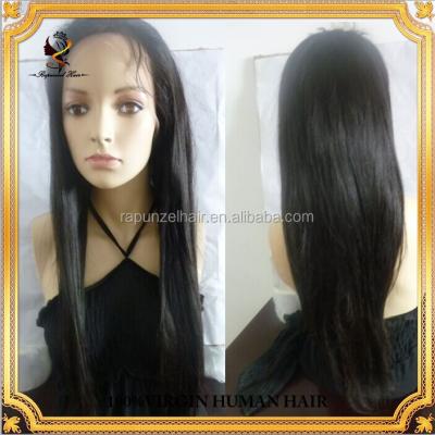 China Cheap Wig Brazilian Straight Lace Front Wigs Natural Black Raw Unprocessed Silky Straight Full Hair Wigs With Baby Hair for sale