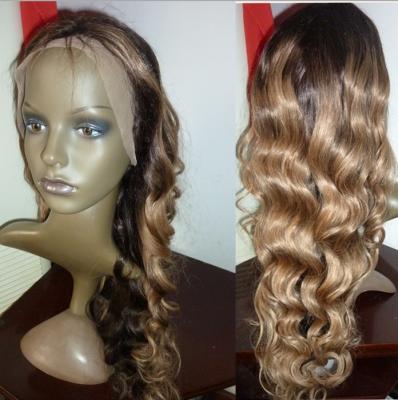 China Wholesale 100% brazilian full wave lace wig glueless body wave hair ombre lace front wigs for sale