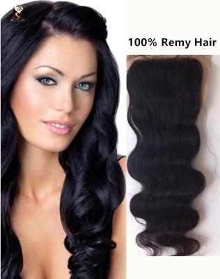 China Good Quality 100% Remy Silk Body Wave Human Hair Closure, Woman Toppers Silk Low Cut Lace Closure for sale