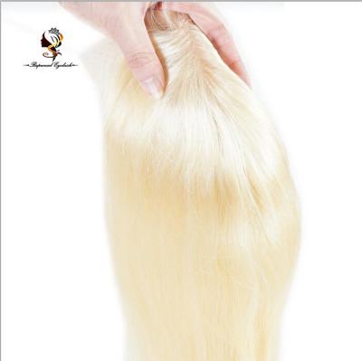 China Dropshipping Silky Straight White Blonde Silky Straight Lace Top Closure Silky Straight Wave Low Closure With Clasps for sale