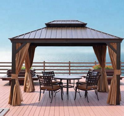 China Beach Etc Green Outdoor Aluminum Metal Roof Frame Gazebo from the beach etc. for sale