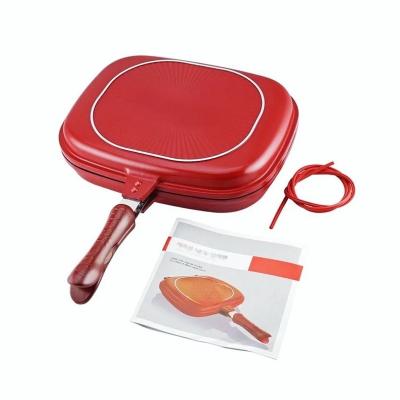 China Viable Skillet Double Sided BBQ Frying Pan Cookware Stainless Steel Steak Kitchen Accessories Cooking Tools Nonstick Pan for sale