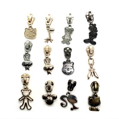 China Nickel Free 5# Snowflake Ornaments Flowers Shape Zipper Head Cat Animal Zipper Sliders High Quality Ancla Plating Zipper Puller High Quality for sale