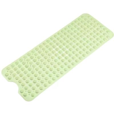 China Non Slip Mat Soft 100*40cm Strip Strong Suction Cups Non Slip Waterproof PVC Shower Mat Bathtub Drain Holes Anti-Slip Odorless Bath Floor Mat for sale