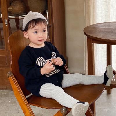 China Long Sleeve Jumpsuit Romper Bear Sweatshirt 3-6 Months Baby Newborn Clothes Black For Boys for sale