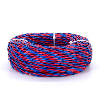 China Power line PVC insulated flexible twisted-pair wire 2 core0.5 0.75 1.5 mm fire-fighting wire touring car cable can be used for house wiring for sale