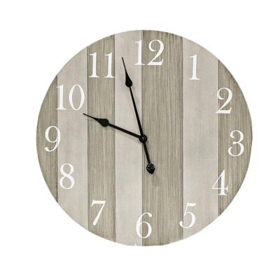 China Creative Nordic Wooden Vintage Clock Arabic Numeral Manufacturer China Style Wall Clocks Design Antique Rustic Decorative Round Wall Clock for sale