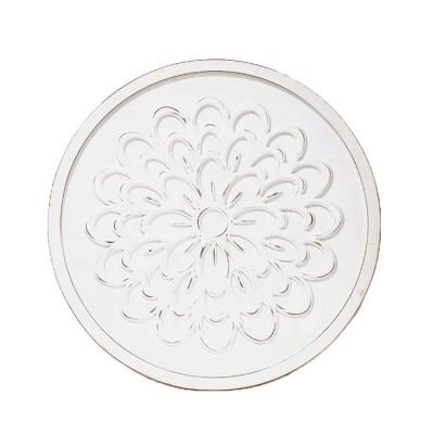 China 100% Handmade Manufacturer Wholesale Antique Retro Shabby Chic Round Walls Art Decor With Wood Metal Flower Frame for sale