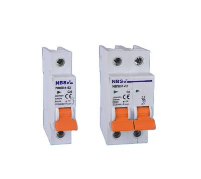 China Hot Selling NBSe NBSB1-63 4P 230V/400V 63A Plastic Mini Circuit Breaker for sale