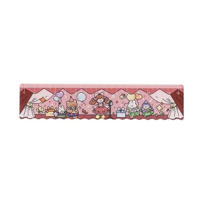 China Hot 15cm Children's Colorful School Cartoon Office School Rulers Vendor Transparent Plastic Ruler for sale