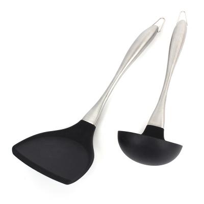 China Sustainable High Quality Black Kitchen Tool Food Grade Kitchen Utensils With Comfortable Handle for sale