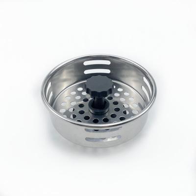 China Sustainable Hot Sale Stainless Steel Drain Cover Plug Kitchen Sink Strainer Basket for sale