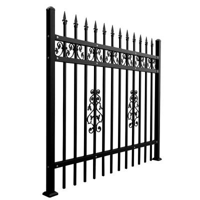 China F006 Manufacturer Supply Galvanized Steel Tube Metal Wrought Iron Easily Assembled Ornamental Villa Fence for sale