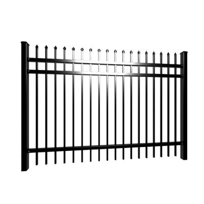 China Easily Assembled Galvanized Steel Tube Metal Fencing Mesh Press Steel Industrial Fence Top Barrier for sale