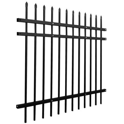 China Strong Factory Custom Form Powder Coating Fencing Black Top Aluminum Lattice Loop Press Spear Top Fence for sale