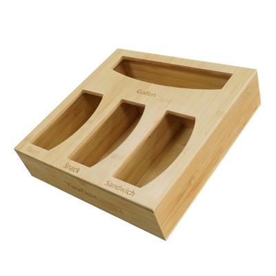 China Contemporary Drawer Storage Box Bamboo Storage Container Food Bag Ziplock Organizer for sale