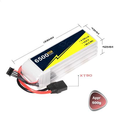 China Hardcase 14.8V FPV 4s Battery 6500mah 60C /120c Rc Toys Battery for sale