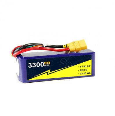 China 3300mAh 6S High Rate 25C-50c UAV Lipo Battery Pack para RC Drone Boat FPV Car à venda