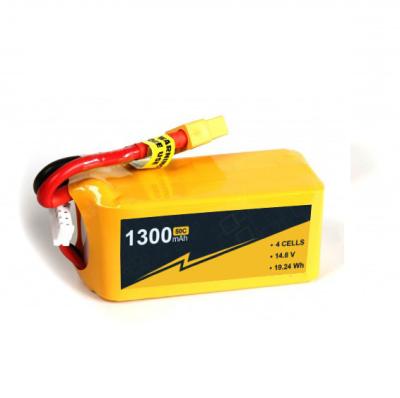 China 1300mAh 4S Batería Lipo Drone de alta velocidad 14.8V 50C-100c Batería Lipo Compacta en venta