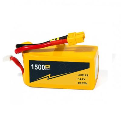 Chine Connecteur XT60 Drone batterie Lipo 4s 1500mah batterie Lipo 14,8V 50C-100c à vendre