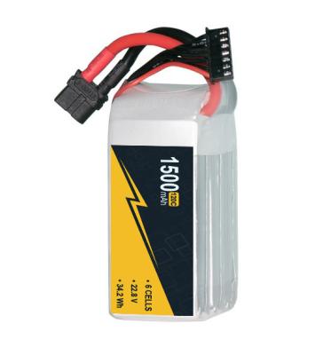 Chine Haute tension 22,8V 6s 1500mah Batterie Lipo 120C Li-ion Fpv Batterie à vendre