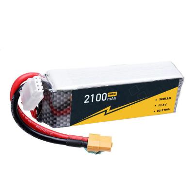 Chine 7.4v 11.1v 14.8v 22.2V 3s 4s 6s 2100mah 100C lipo battery for RC Drone car quadcopter DJI S1000 à vendre