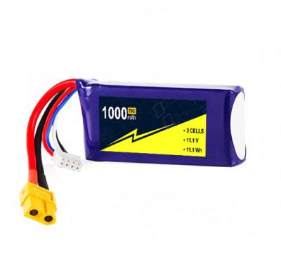 China 11.1V 3S 1000mah Bateria Lipo 70C-140c Baterias Lipo Para Barcos Rc Com W/XT-60 à venda