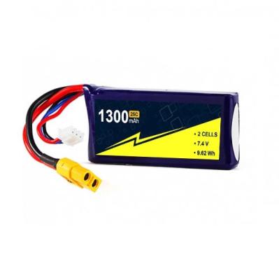 중국 밸런스 충전기 7.4V 1300mAh 2S 리포 배터리 팩 25C XT-60 판매용