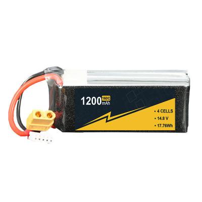 Cina 14.8V 2S 3s 4s1p Batteria per barca RC 1200mAh 100C-160C Cassa dura in vendita