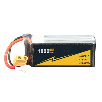 China Capacidad de carga rápida 14.8V 4s1p Batería de barco RC 1800mAh 160C Ligero en venta